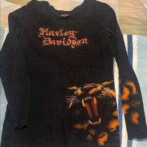 Harley-Davidson Kids Black and Orange Long Sleeve Tee